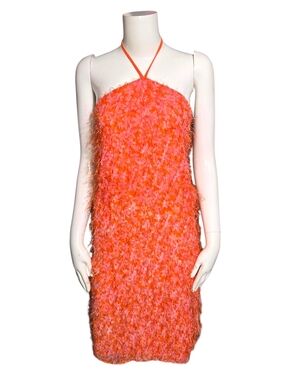 wild fable Orange Pink Textured One-Shoulder Dress